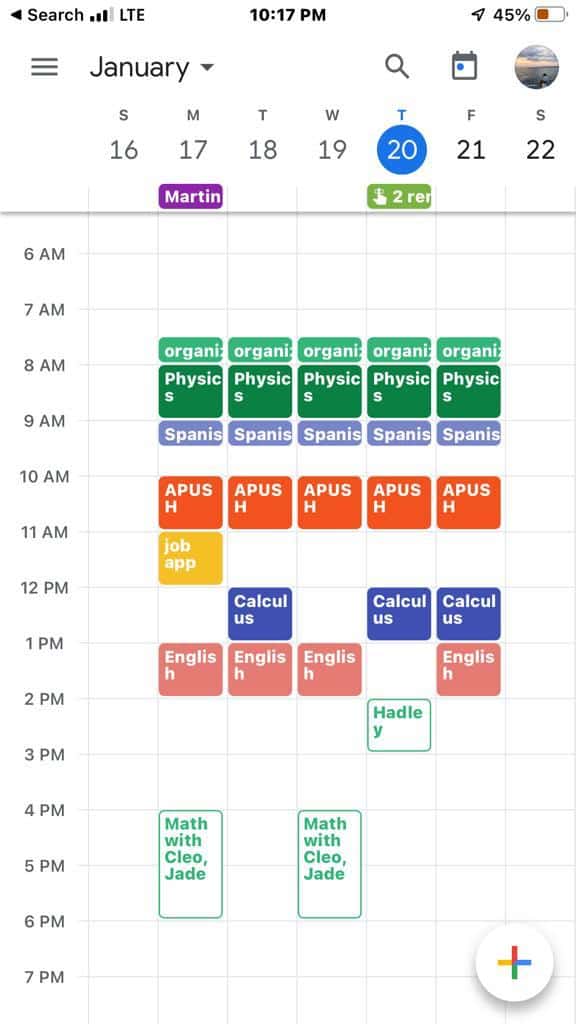 self directed learning calendar